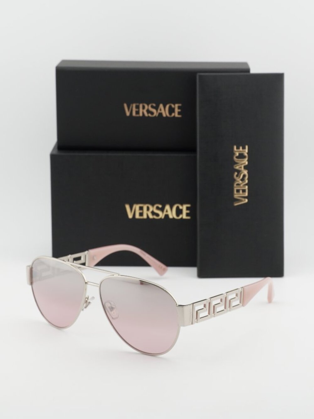 Versace VE2289 10017E Aviator Sunglasses – Silver / Pink Mirror